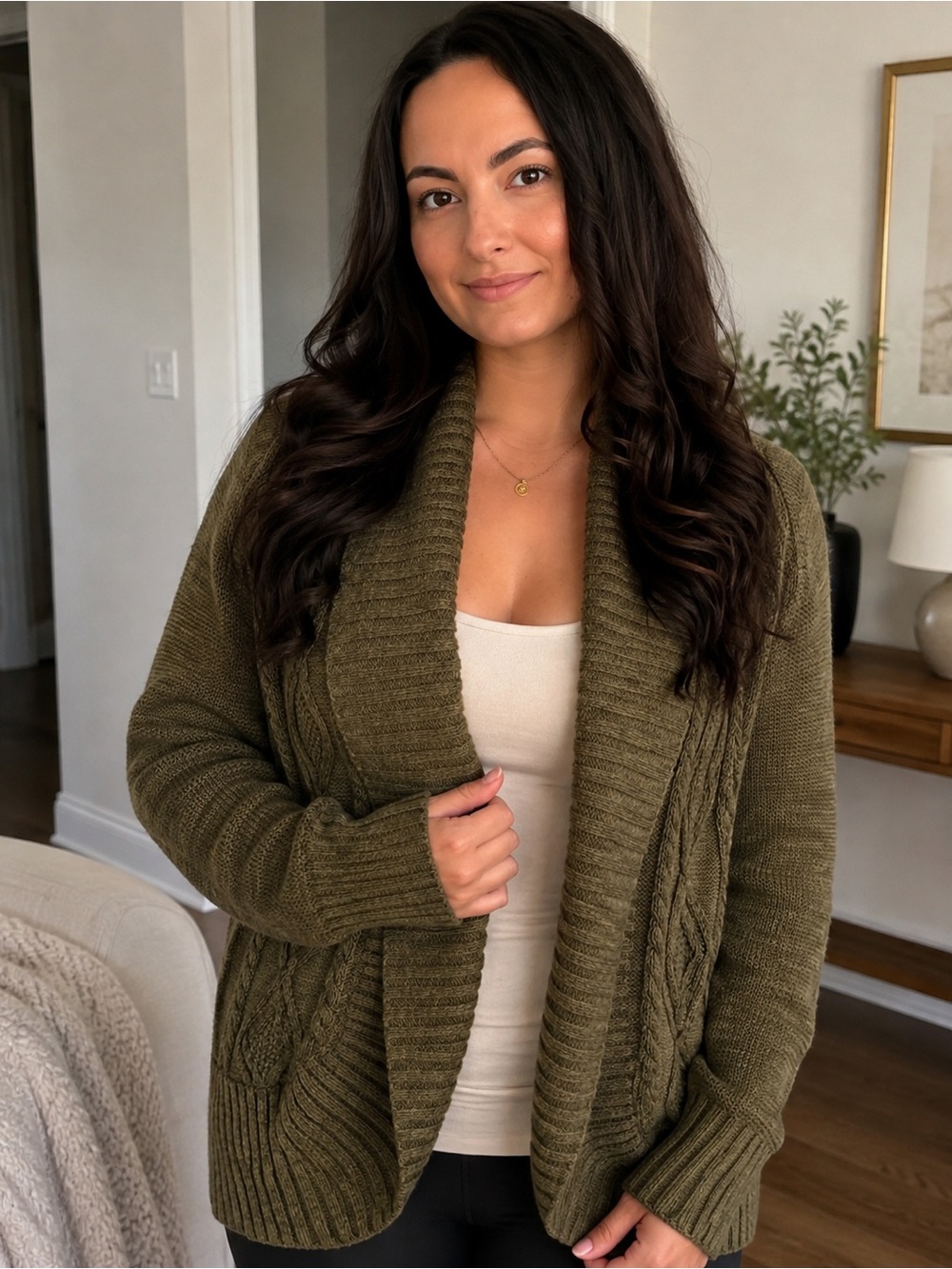 |Mossimo Supply Co| Women’s Olive Green Cocoon Knit Cardigan